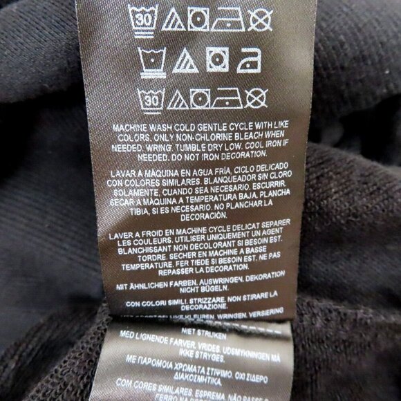 GUESS Womens Small Solid Black Embroidered Logo Collar Long Sleeve Sweatshirt - Picture 8 of 10